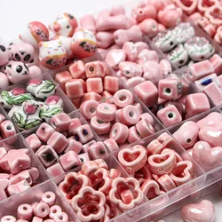 、Pink Series Ceramic Beads DIY Beads Necklace Bracelet Handmade Accessories
