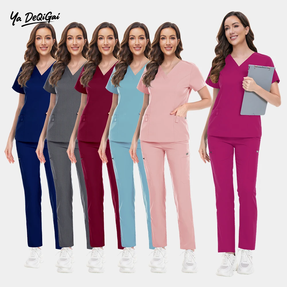 

Wholesale Athletic Nursing Scrubs Uniforms Sets Elastic Spandex Medical Hospital Scrubs Uniform Hospital Accessories Nurse Scrub