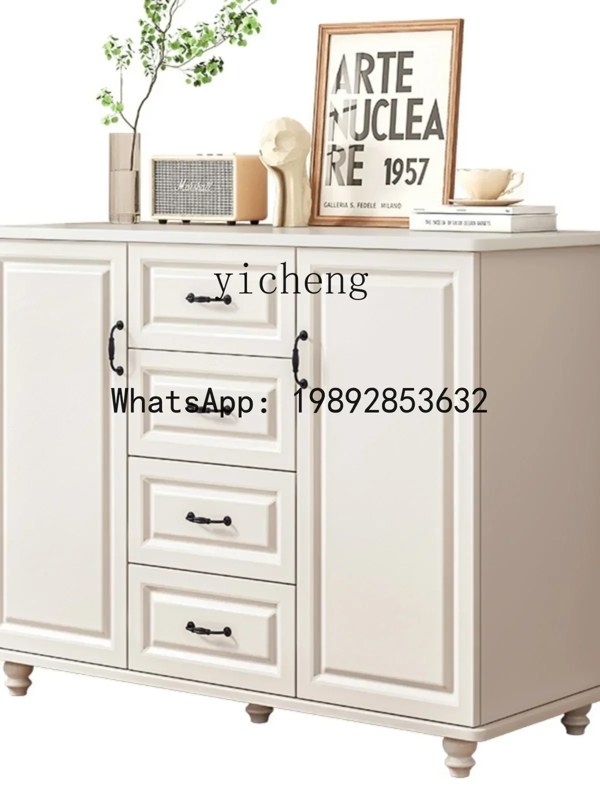 b2 Wooden Household Multi-Functional Chest of Drawers Storage Cabinet Integrated Simple White