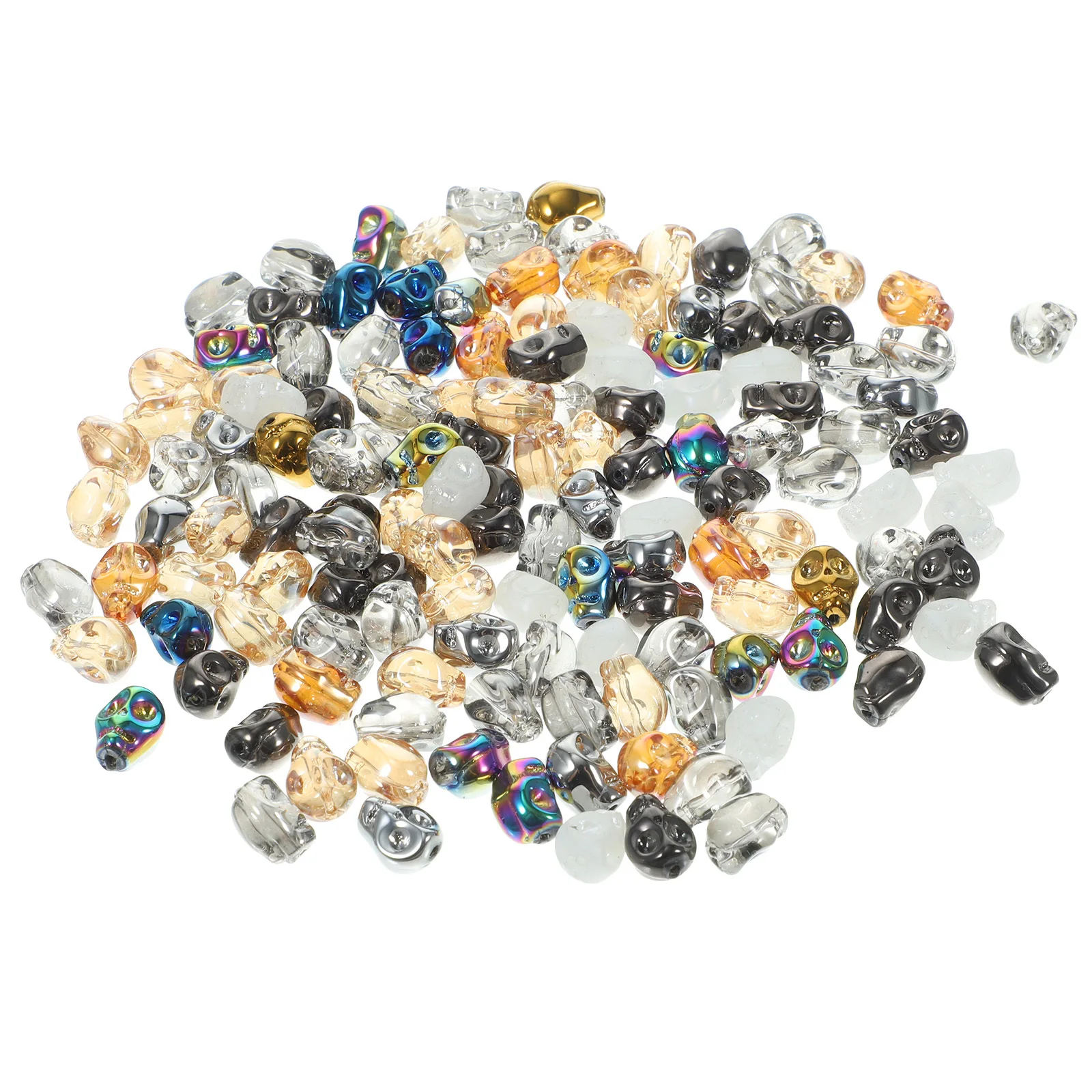 

140Pcs Skull Charms Glass Beads Smooth Surface Lightweight for Jewelry Making Bracelet Necklace Skull Charms for Bracelets