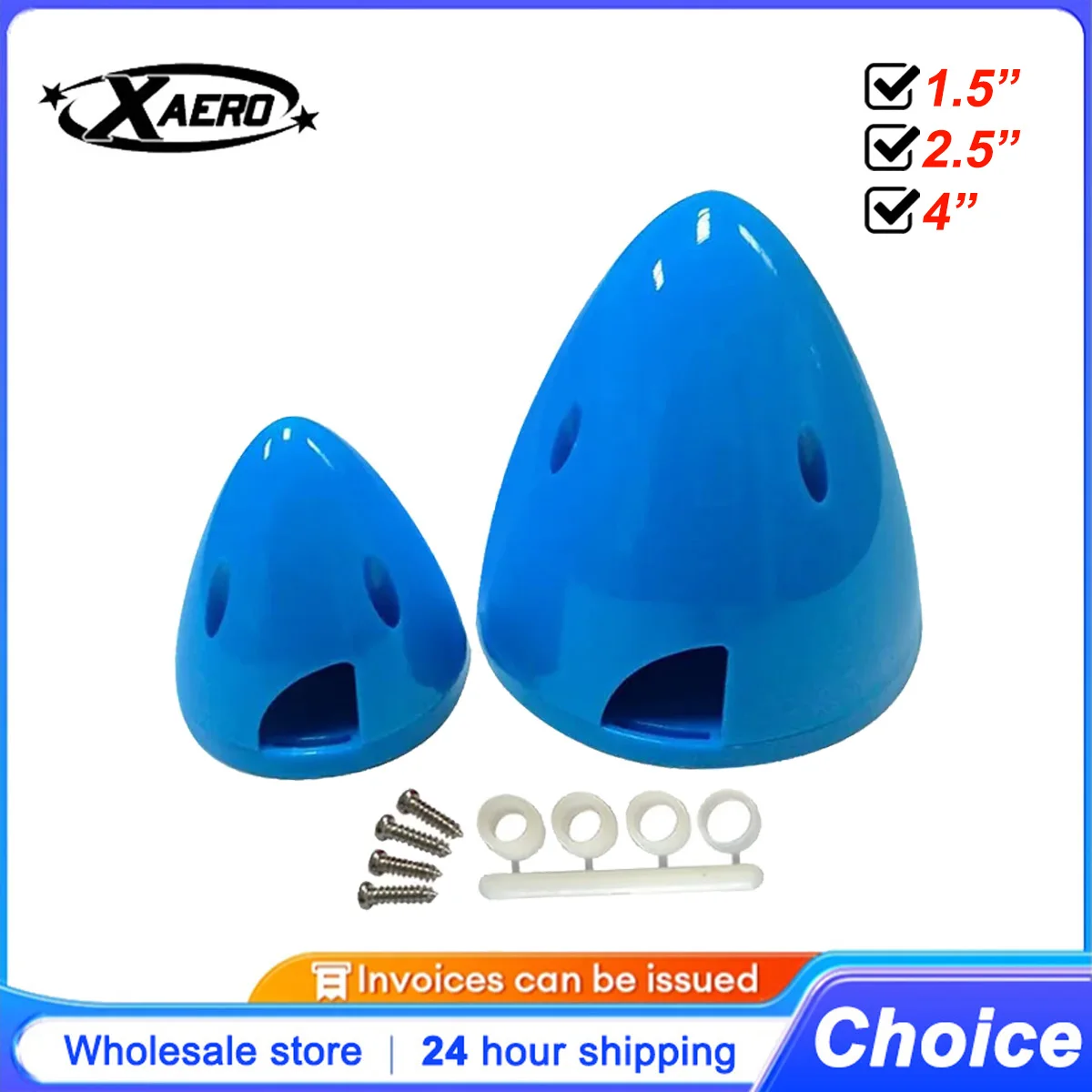 XAERO 1PCS RC Airplane Propeller 2.5/3.5/4 Inch 2-Blade Spinner Round Tip Nylon Plastic Prop Yellow/Blue Spare Parts
