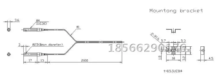 PT16L FU-16Z side-beam photoelectric focusing fiber optic sensor does not diffuse light