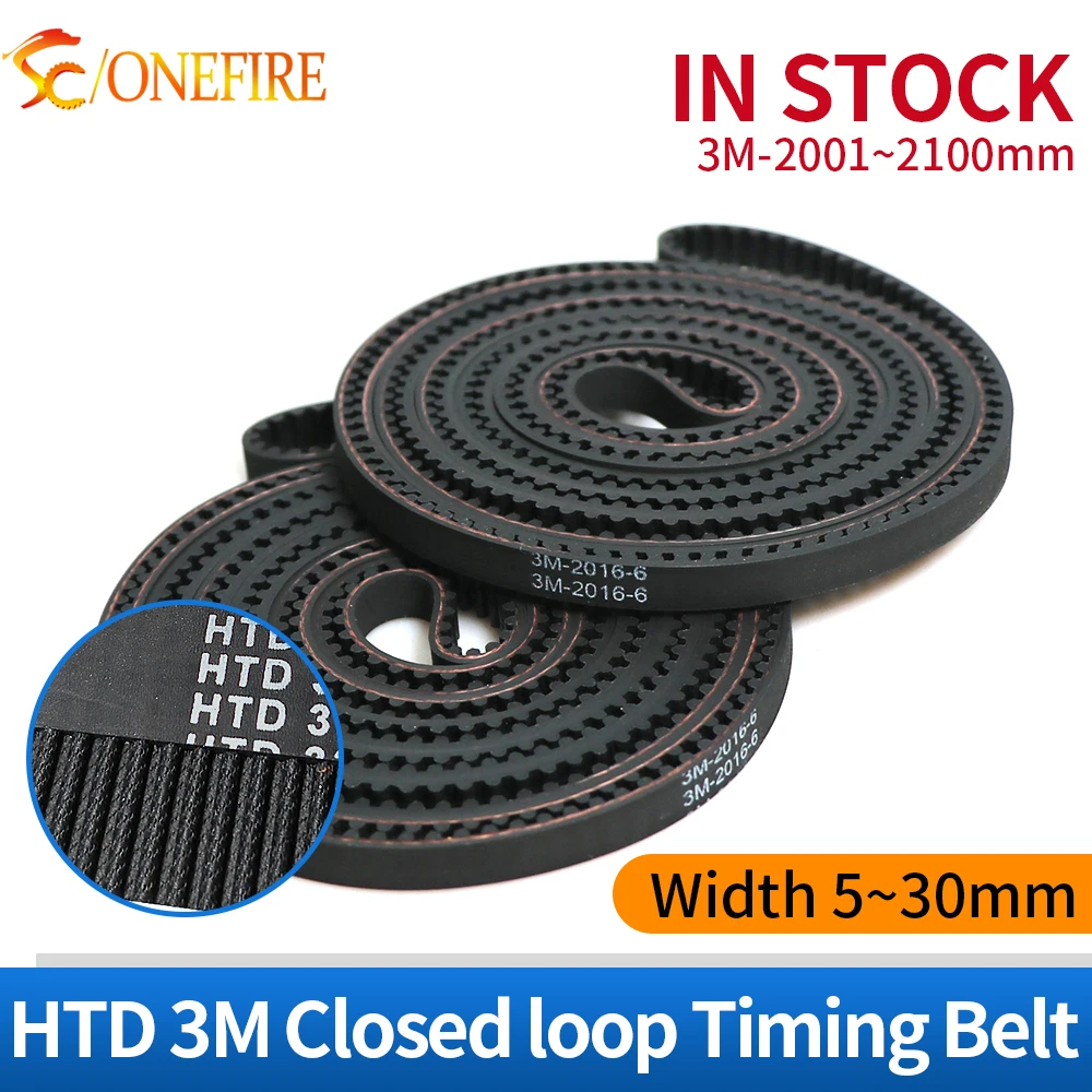 

HTD 3M Rubbe Timing Belt 3M-2001/2016/2040/2088/2100mm Width 6~30mm 3M Circular Arc tooth Closed Loop Synchronous Belt