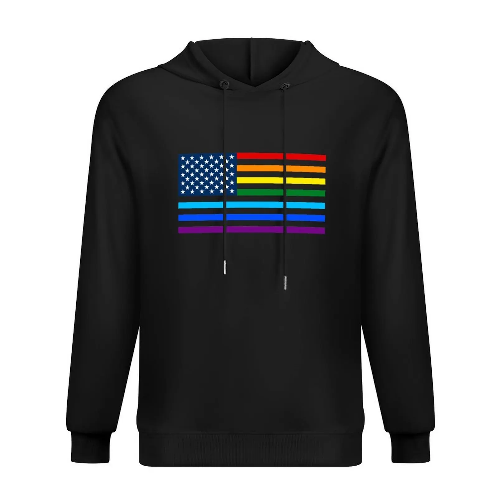 تي شيرت بقلنسوة برسومات Pride America للرجال على الطراز الياباني تي شيرت رجالي بقلنسوة مقاس كبير