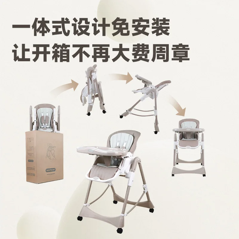 كرسي طعام للأطفال منزلي قابل للطي وفك علبة بدون تركيب وجبات أطفال للرضع والأطفال الصغار
