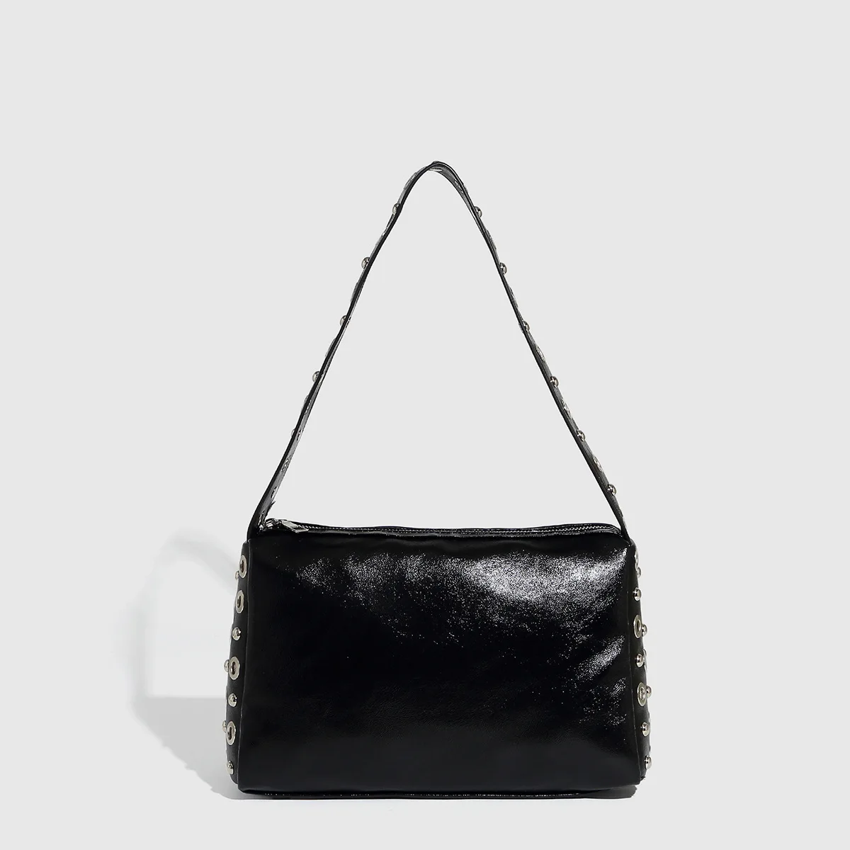 Punk Hollow Rivet Shoulder Bag High Quality PU Leather Women's Handbags Luxury Designer Bags for Women NEW Pillow Bag Purses NEW