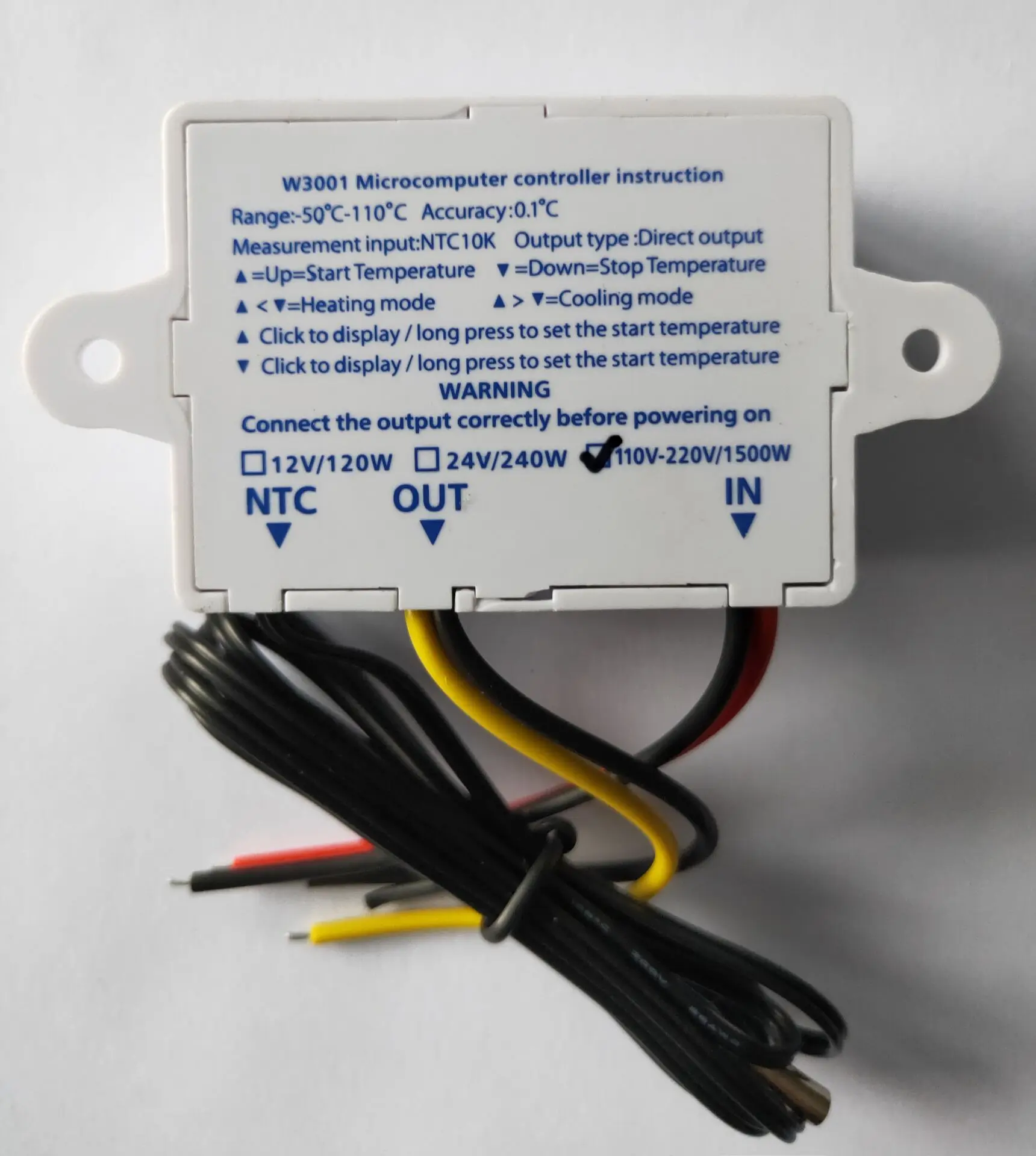 XH-W3001 Microcomputer digital temperature controller, thermostat intelligent electronic temperature control switch,