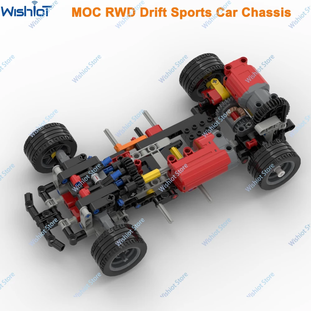 MOC Rear-wheel Drive Building Blocks Sports Car Chassis Drift Car L Motor Servo Motor APP Remote Control Compatible with legoeds