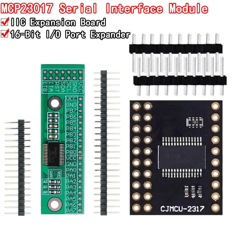 MCP23017 I2C Interface 16bit I/O Extension Module Pin Board IIC to GIPO Converter 25mA1 Drive Power Supply for Arduino and C51