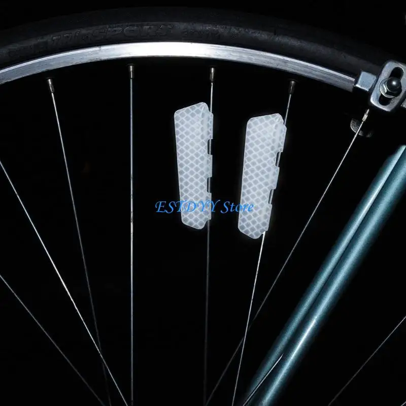 

G6DE 4Pcs Bicycles Safe Warning Reflective Sheet Bikes Wheel Rims Spokes Reflectors