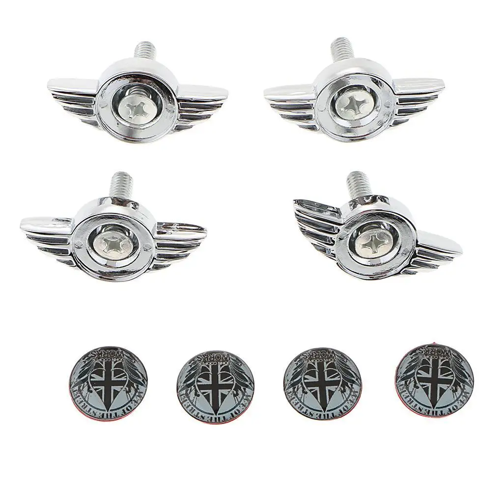 4 Pieces Universal Car Anti License Plate Fasteners Bolts Screw