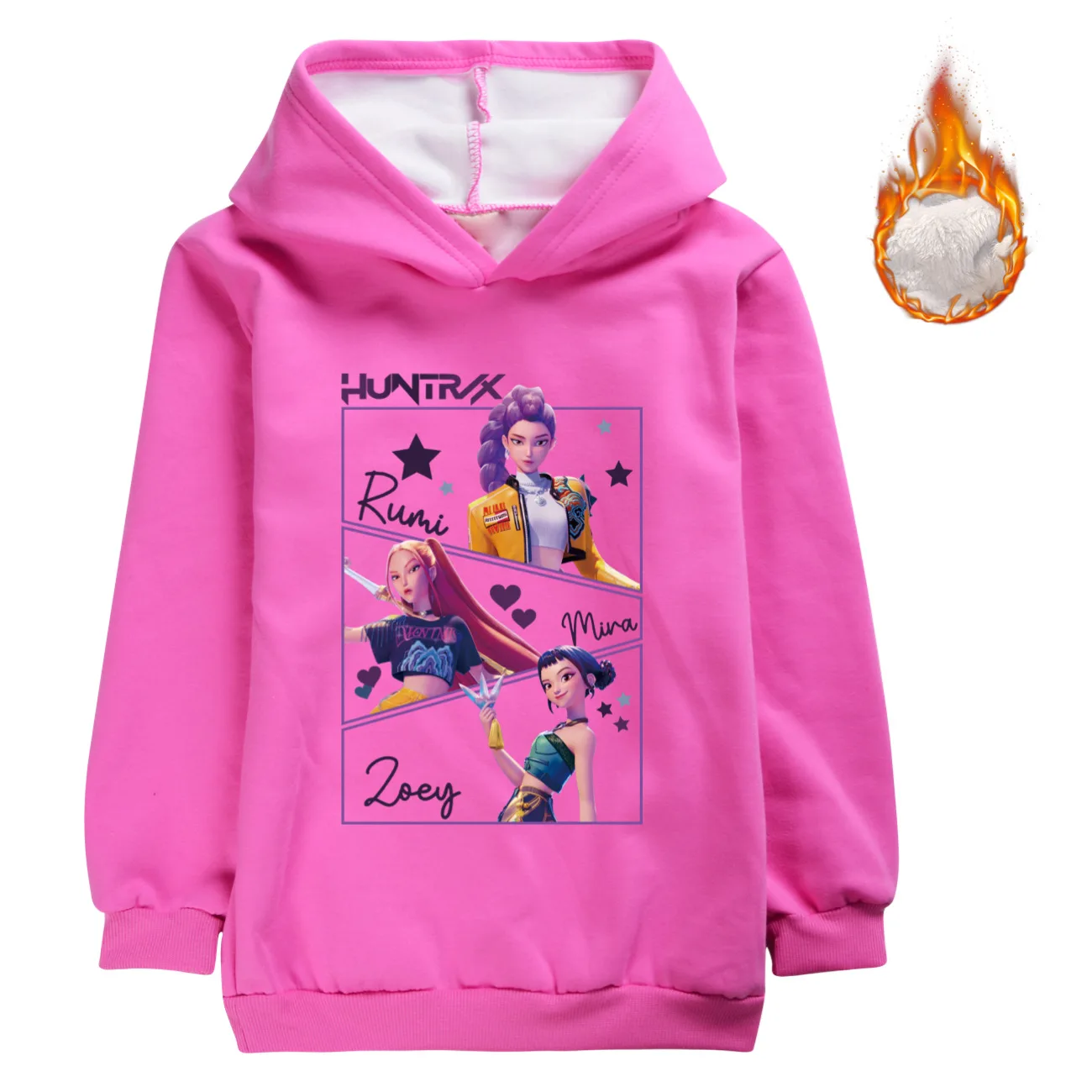 KPop Demon Hunters Chaqueta con capucha y cremallera para niños - Sudadera de invierno para adolescentes, niñas, niños, abrigo con capucha para niños