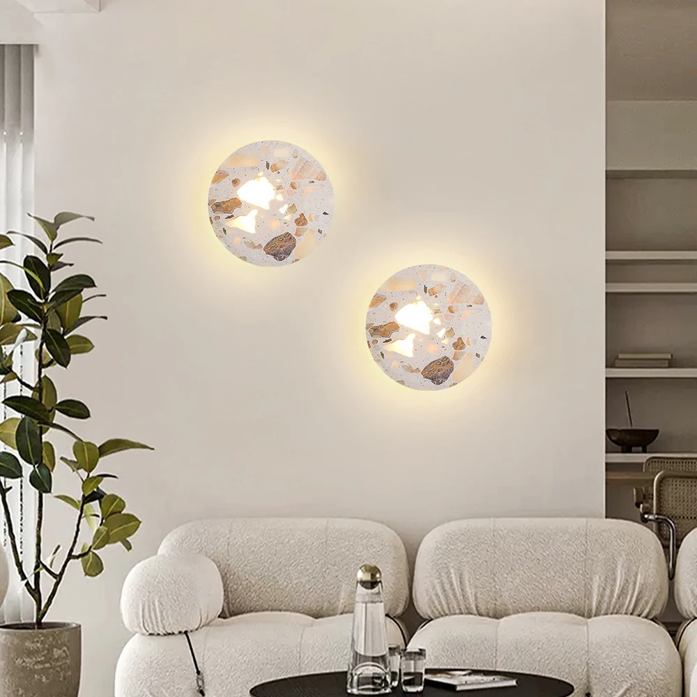 Modern Simple Transparent Stone LED Wall Lamp Living Room Background Wall Light Balcony Wall Lamp Bedhead Lighting Fixtures