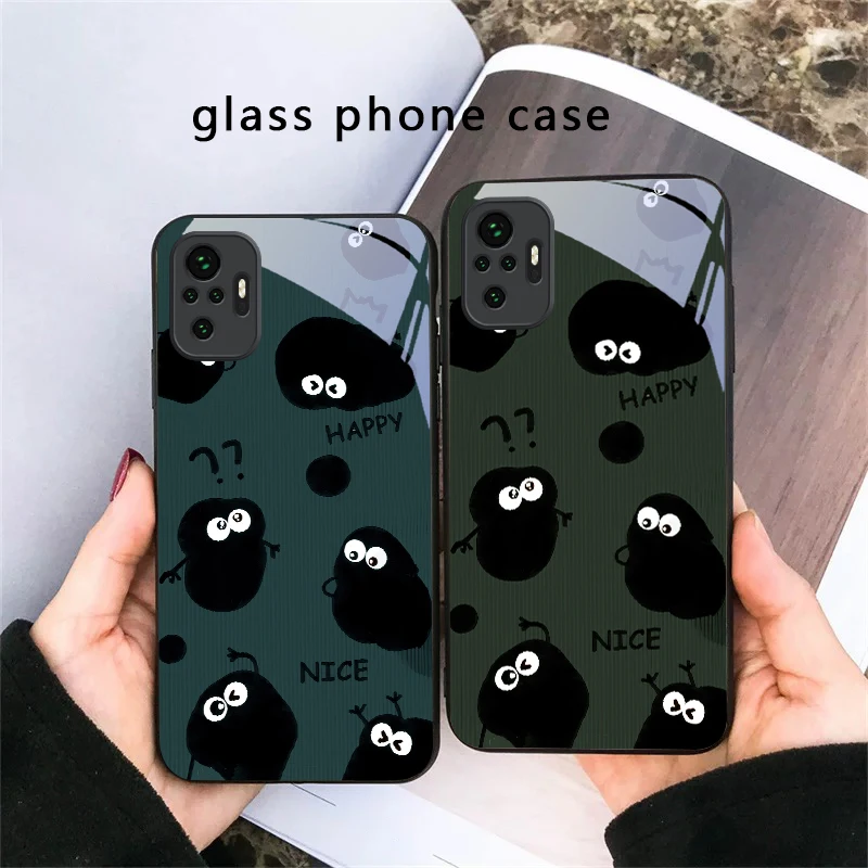 

Funny hand drawn style For Redmi Note 14 Pro+ 13 Pro 8 9 9S 12S 10 Pro 11 12 13C 14C A3 12 13 K60 Ultra Black Glass Phone Case