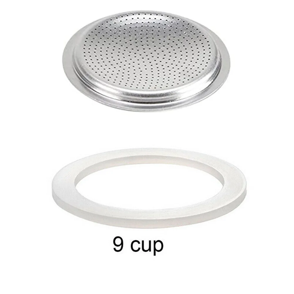 Moka Stove Pot Silicone Gasket Seal With Sieve Washer Gasket Ring Replacenent Parts For Coffee Maker Filter Accessories