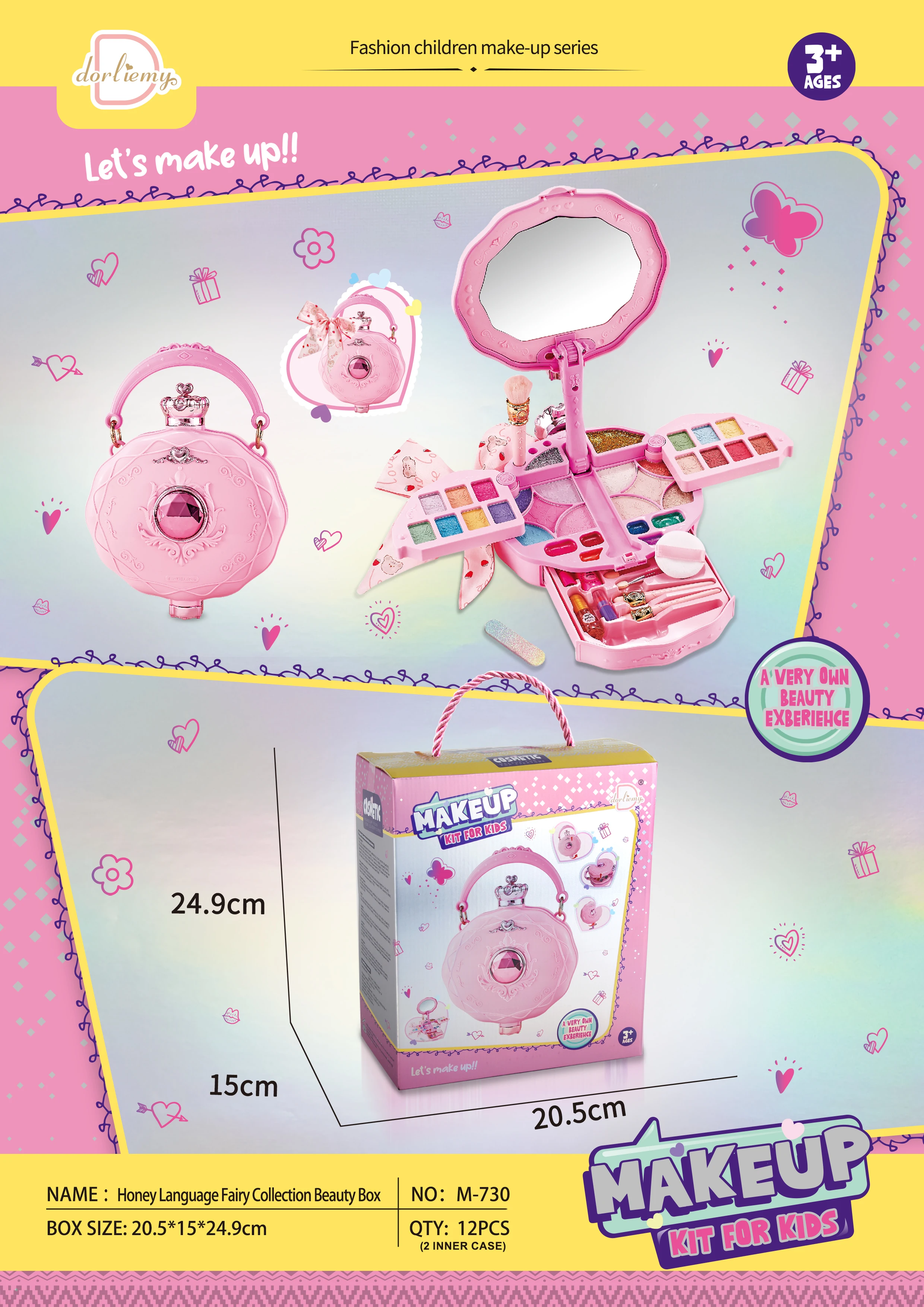 Water Washable Children's Makeup Toy Set for Girls Party Cosmetic Plaything Gift for Kids