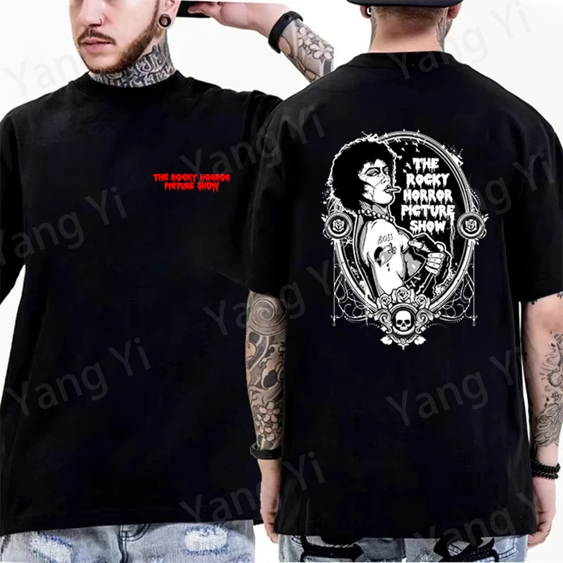 Camiseta divertida con estampado de letras de The Rocky Horror Picture Show para hombre y mujer, camisetas con estampado de Frank N. Ford, camisetas geniales de algodón, camisetas de talla grande