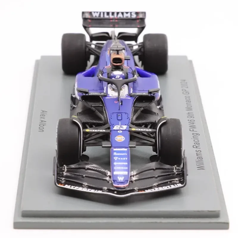 Spark 1/43 Williams FW46 Alkin Monaco Premio 2024 Modelo de coche de resina, decoración de colección infantil, regalo de vacaciones para niños.