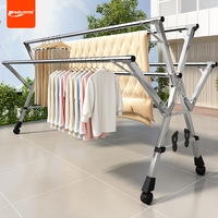 AOLIVIYA Drying Rack Floor-to-ceiling Folding Household Indoor Balcony Stainless Steel Cooling Drying Rack Telescopic Drying