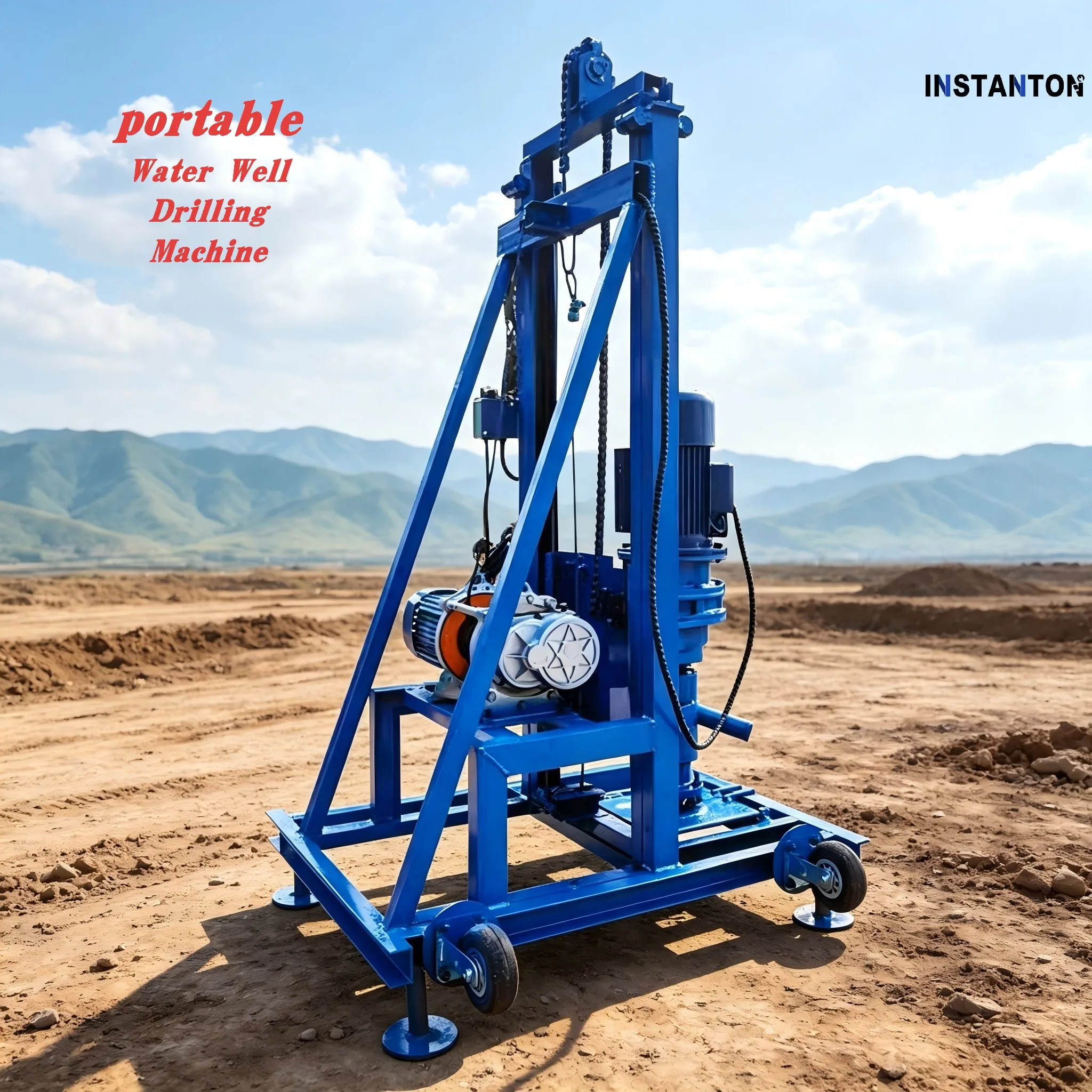 Customized Lightweight Geological Rig Electric Powered Compact Design Shallow Well Boring Machine