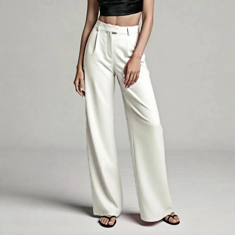 Clacive مكتب السراويل النسائية 2025 موضة فضفاضة كامل طول السيدات بنطلون عادية عالية الخصر السراويل واسعة للنساء