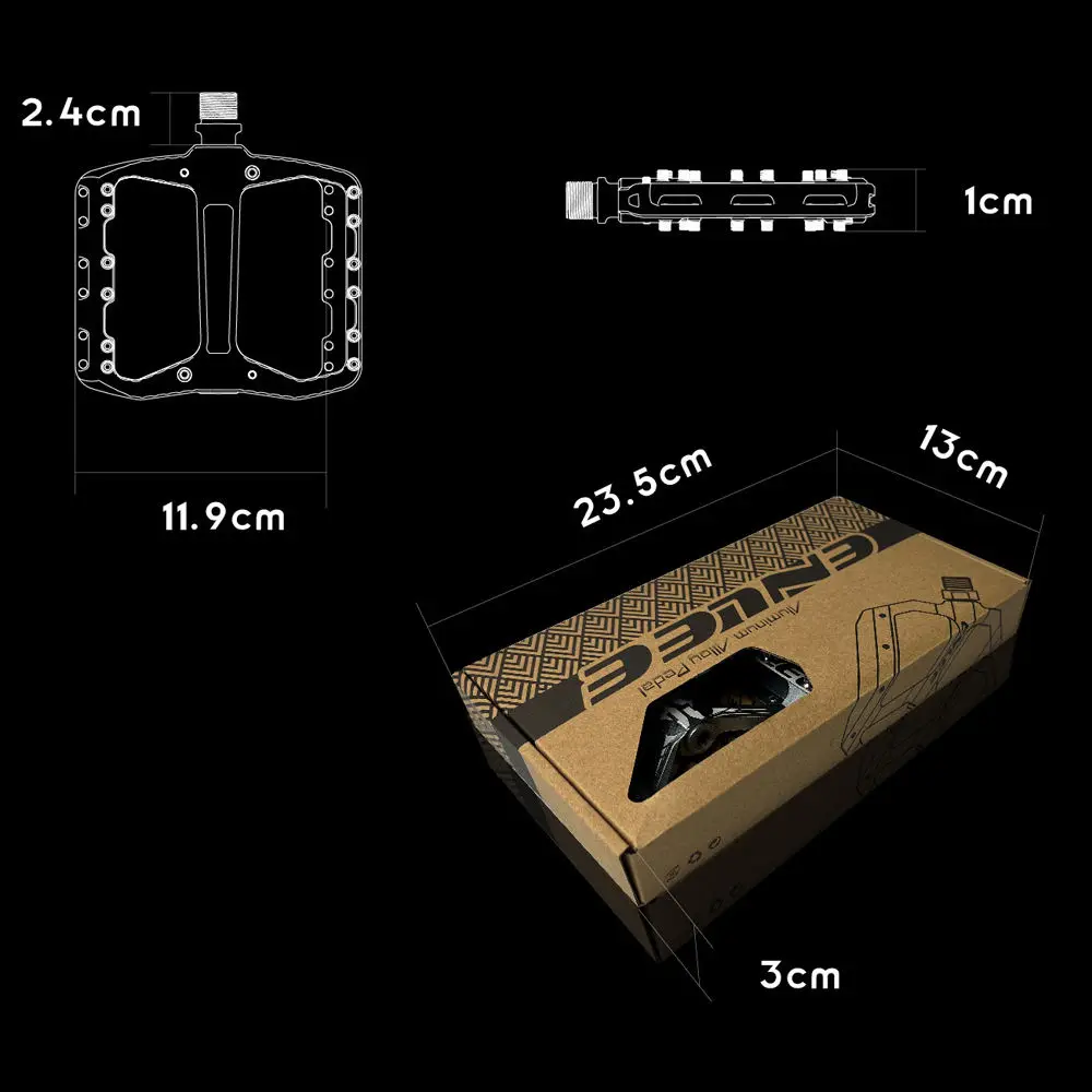 ENLEE Bicycle Pedals Sealed Bearing Non-Slip MTB Pedals Aluminum Alloy Super Light Waterproof Bicycle Accessories