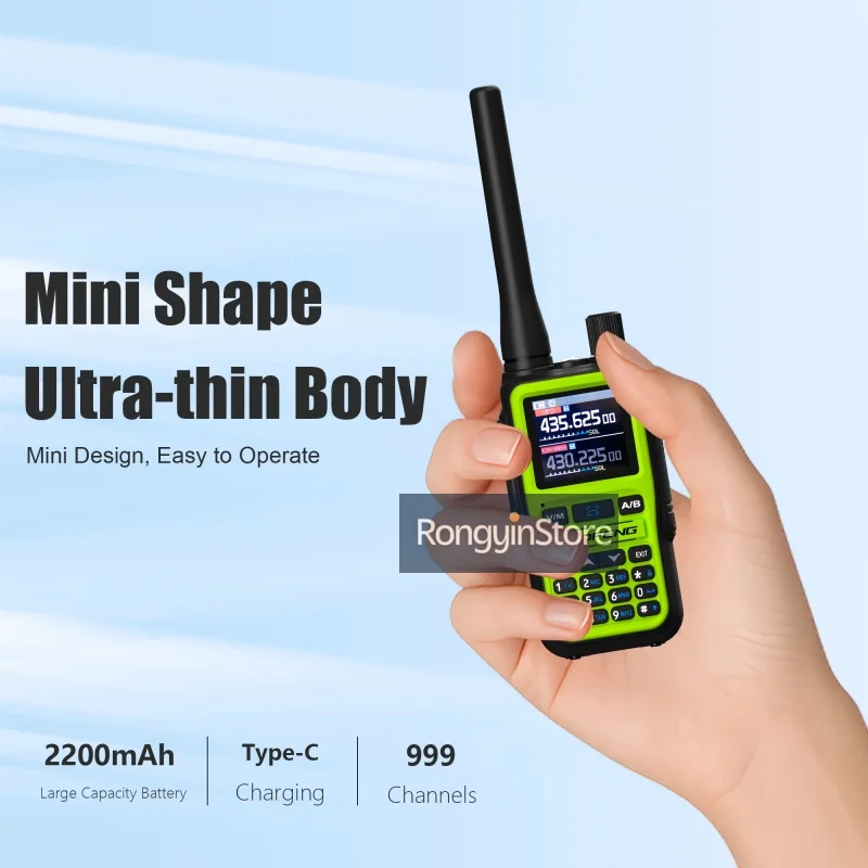 UV 5R Mini Baofeng Walkie Talkie Bluetooth 5W Dual-Band VHF/UHF USB-C Charging Fits All Team Operations Emergency Communication
