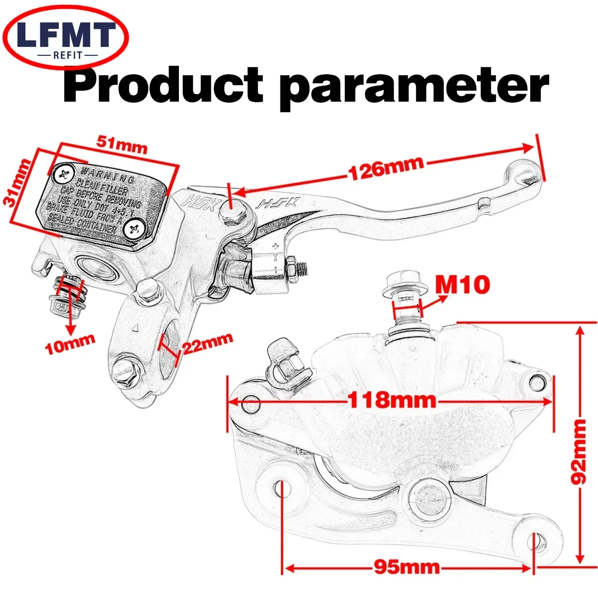 For KTM EXC EXCF SX SXF XC XCF XCW 125-530 For Husqvarna TC FC TE FE TX 125-501 Motorcycle Front Brake Caliper Master Cylinder