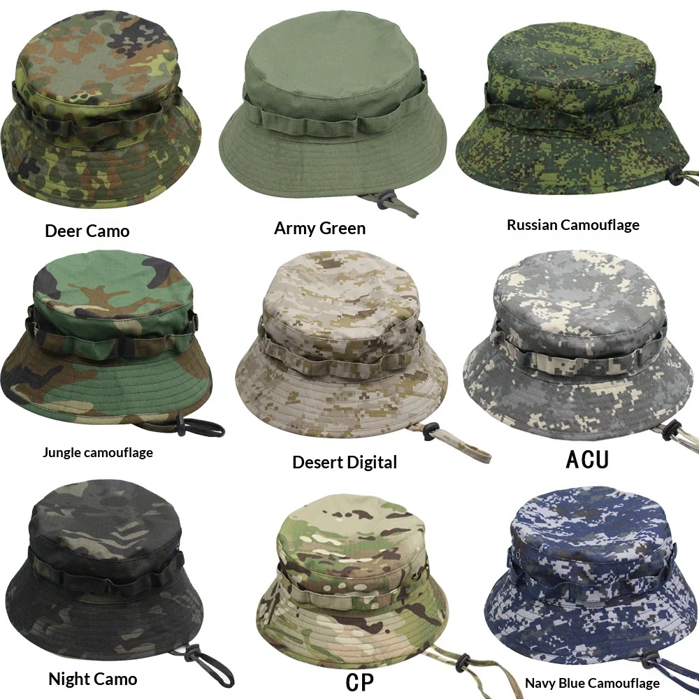 

Tactical Camouflage Benny Hat Short Brim Military Fan Camouflage Bucket Hat Outdoor Mountaineering Hunting Visor
