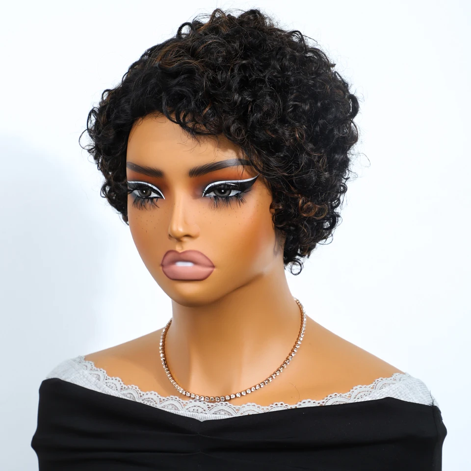 Jerry Curly Short Pixie Lace Front Human Hair Wigs for Women HD Lace Wigs Human Hair Multi Parting Water Wave Lace Front Wig image 5