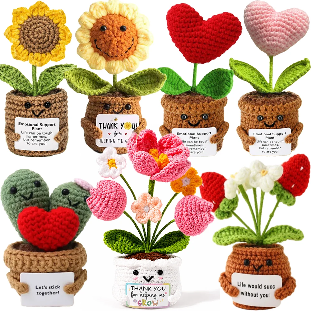 Muñeco de Pato de Energía Positiva, Mini Muñeco de Peluche Hecho a Mano, Muñecos de Lana Tejida, Divertidos Muñecos de Ganchillo para Apoyo Emocional, Regalo de Cumpleaños