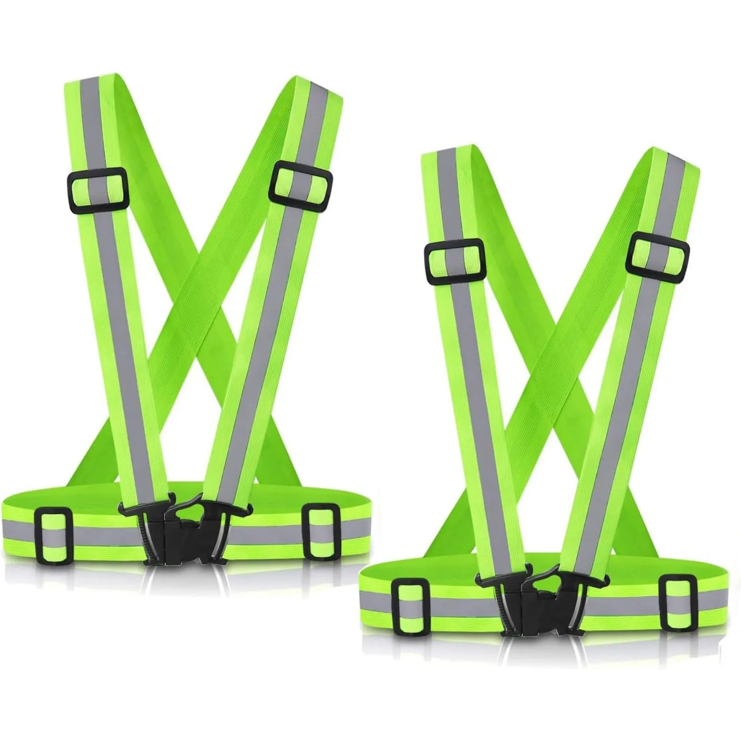 1/2/4 Pack High Visible Elastic Reflective Vest Harness, Night Running Cycling Safety Reflective Gear