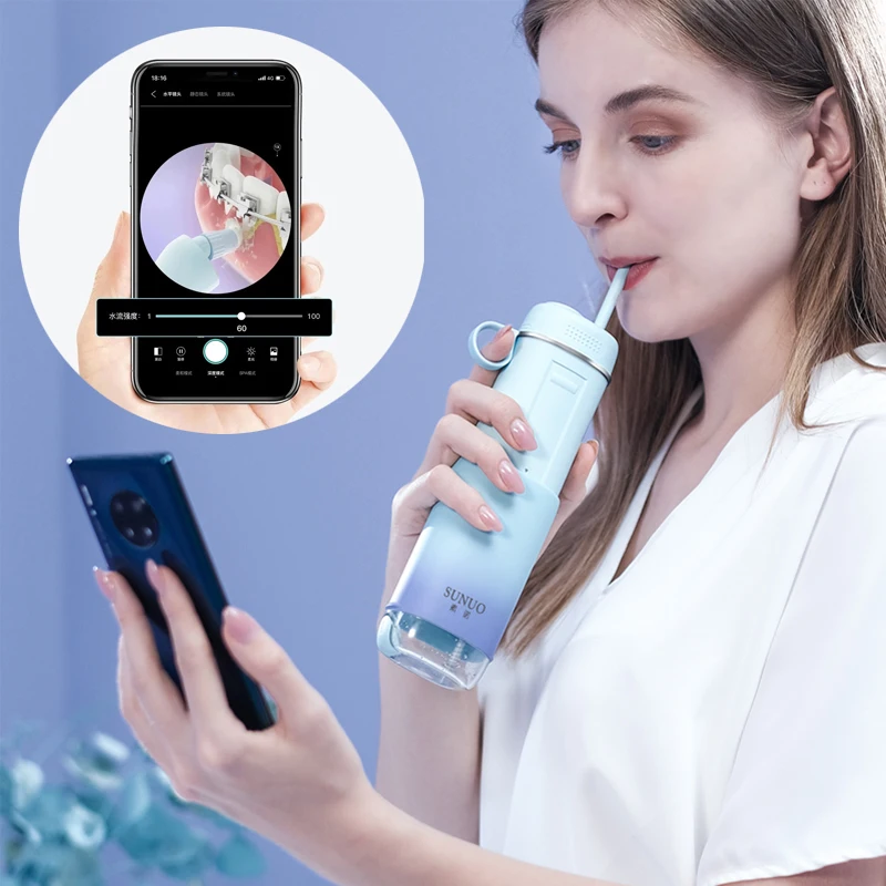 C3 Pro Wifi Oral Irrigator IPX7 Waterproof Electric Equipment Home Travel Dental Floss Water Flosser with Camera APP Control