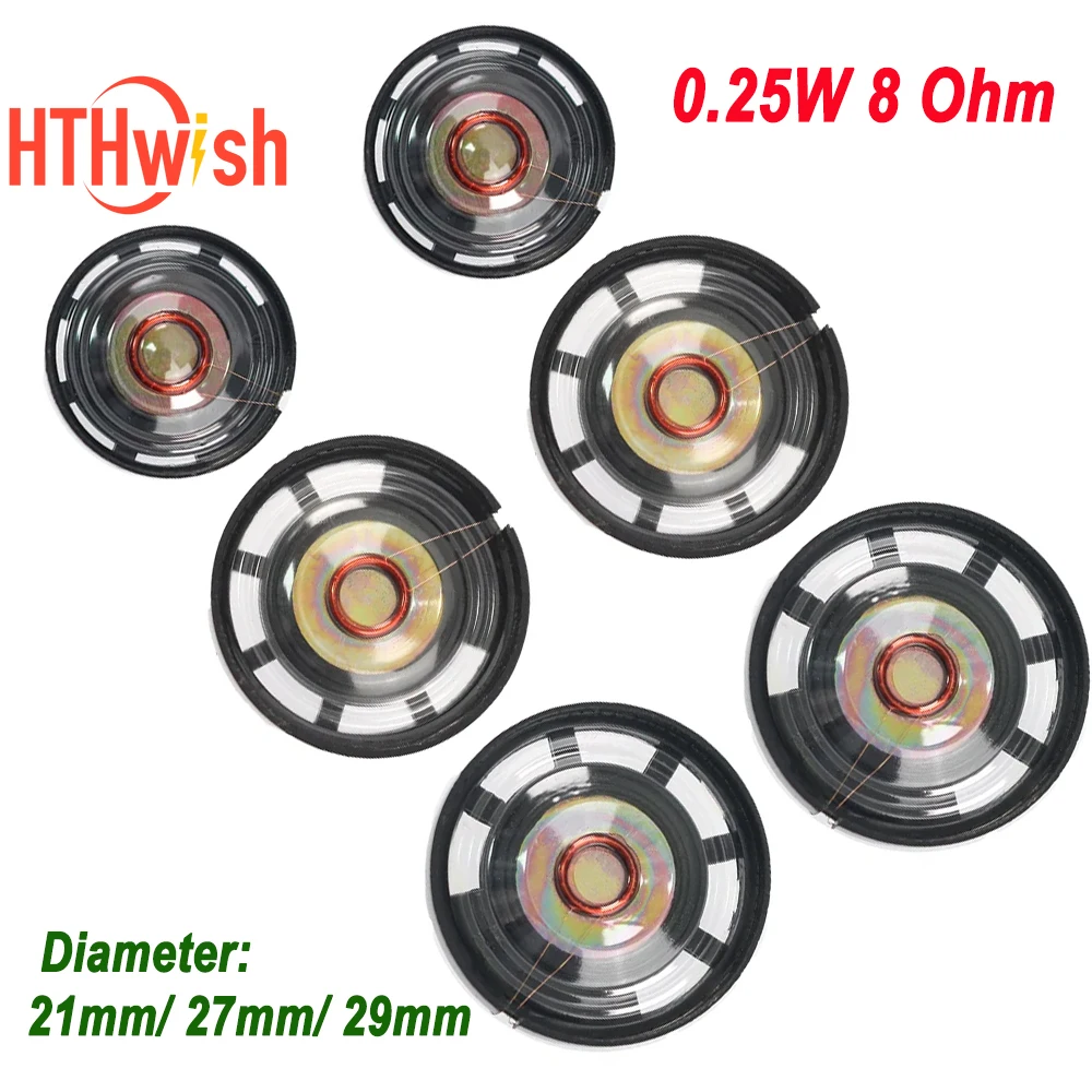 8 أوم 0.25 واط جديد مكبر الصوت 0.25 واط 8R المتكلم قطر 21 مللي متر 27 مللي متر 29 مللي متر لعبة آلة التعليم في مرحلة الطفولة المبكرة آلة سيارة القرن