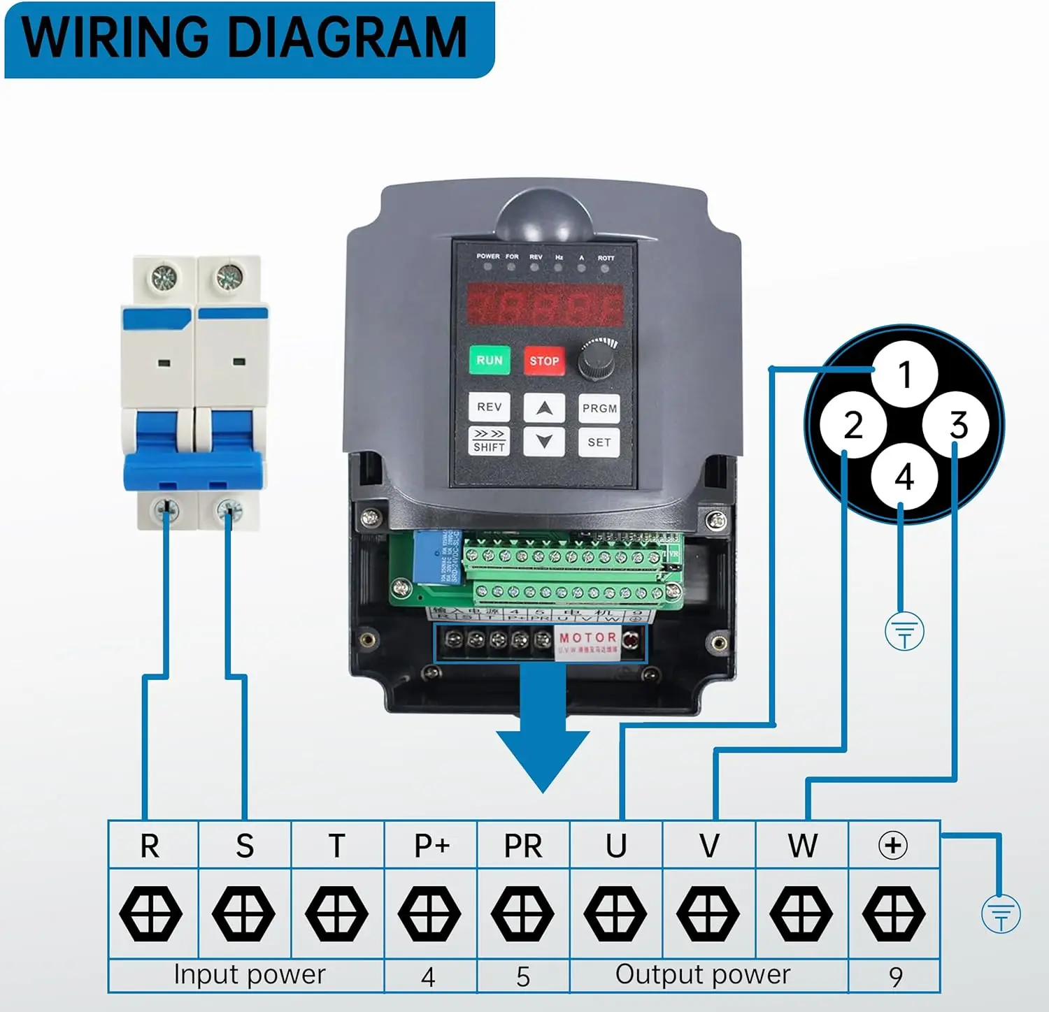 1.5KW HUANYANG 110V/ 220v /380v 인버터 CNC 스핀들 모터 속도 제어 가변 주파수 드라이브 0-400Hz 3P 출력