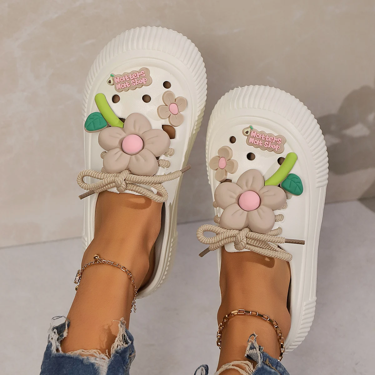 Summer Women Slippers Cute Decoration Platform Sandals Casual Outdoor Clogs Beach Sandal Non-slip Slides Indoor Home Shoes 35-42