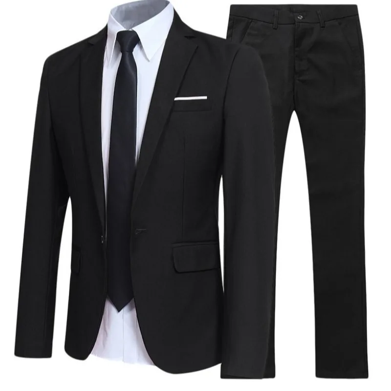 

Men's Suit Set Business Formal Two-piece Set Slim Fit Small Suit Jacket Western Pants Wedding Dress Groomsman Suit