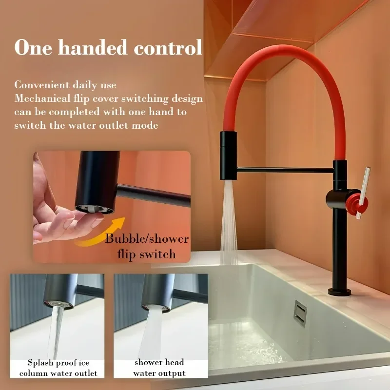 Modern Zinc Alloy Kitchen Faucet with Pull down Head Hot And Cold Sink Mixer Tap for Washing Table - Kitchen Mixer Tap Design