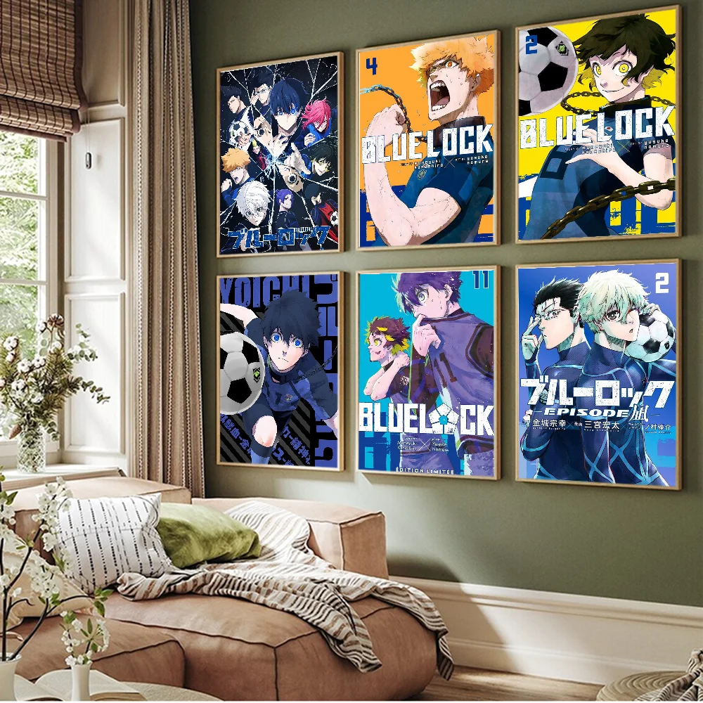 Anime Blue Lock Classic Movie Posters Waterproof Paper Sticker Coffee House Bar Decor Art Wall Stickers