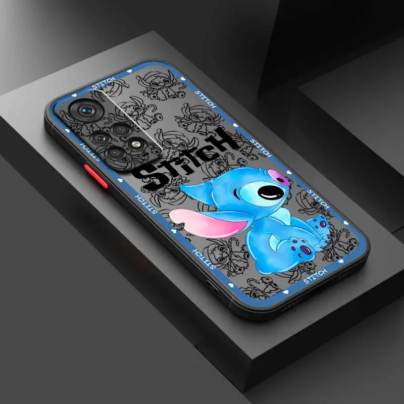 جراب هاتف شفاف مصنفر من ديزني ، غرزة ، ملاك لطيف ، ريدمي نوت 12 ، 12S ، 12T ، 11 ، 11T ، 11E ، 10S ، 9 ، 9T ، 8 ، 7 برو بلس ، 5G ، 5G