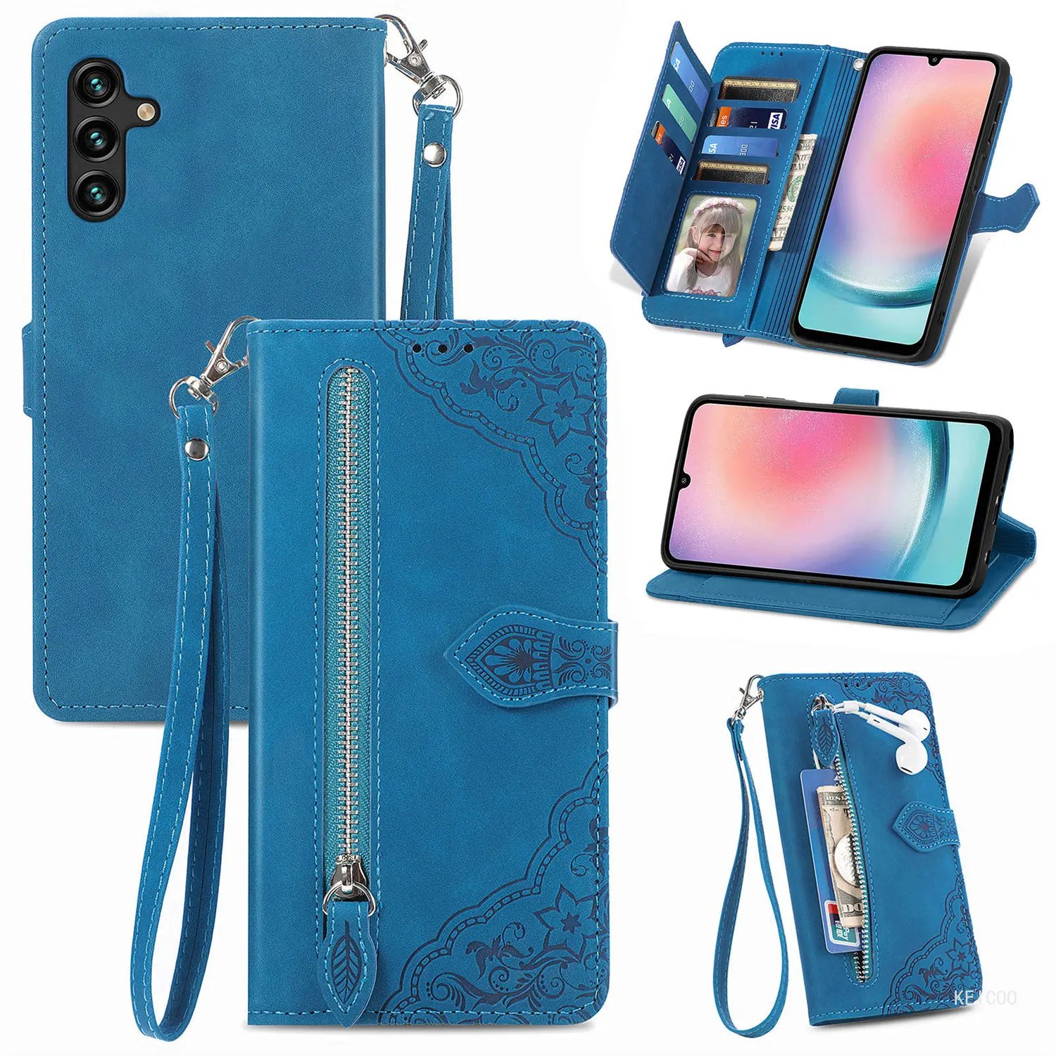 Shockproof Phone Protective Shell For Samsung Galaxy S20 M14 A24 A14 4G 5G SM G980 G980F A245F Wallet Flip Cover Leather Case