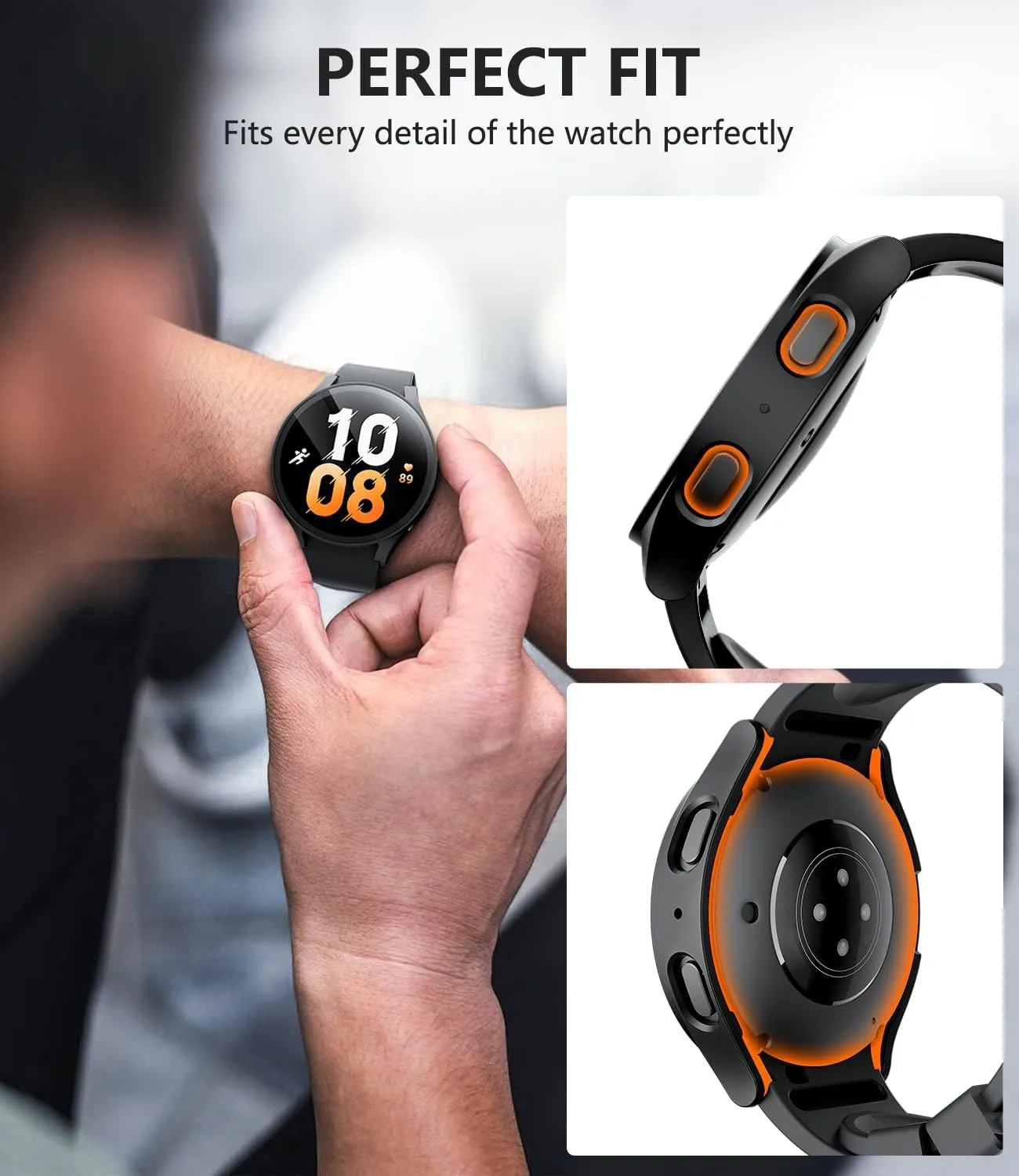 Tempered Glass+PC Case for Samsung Galaxy Watch 7/6/5/4 cover 40/44mm Full bumper screen protective smart watch case Accessories
