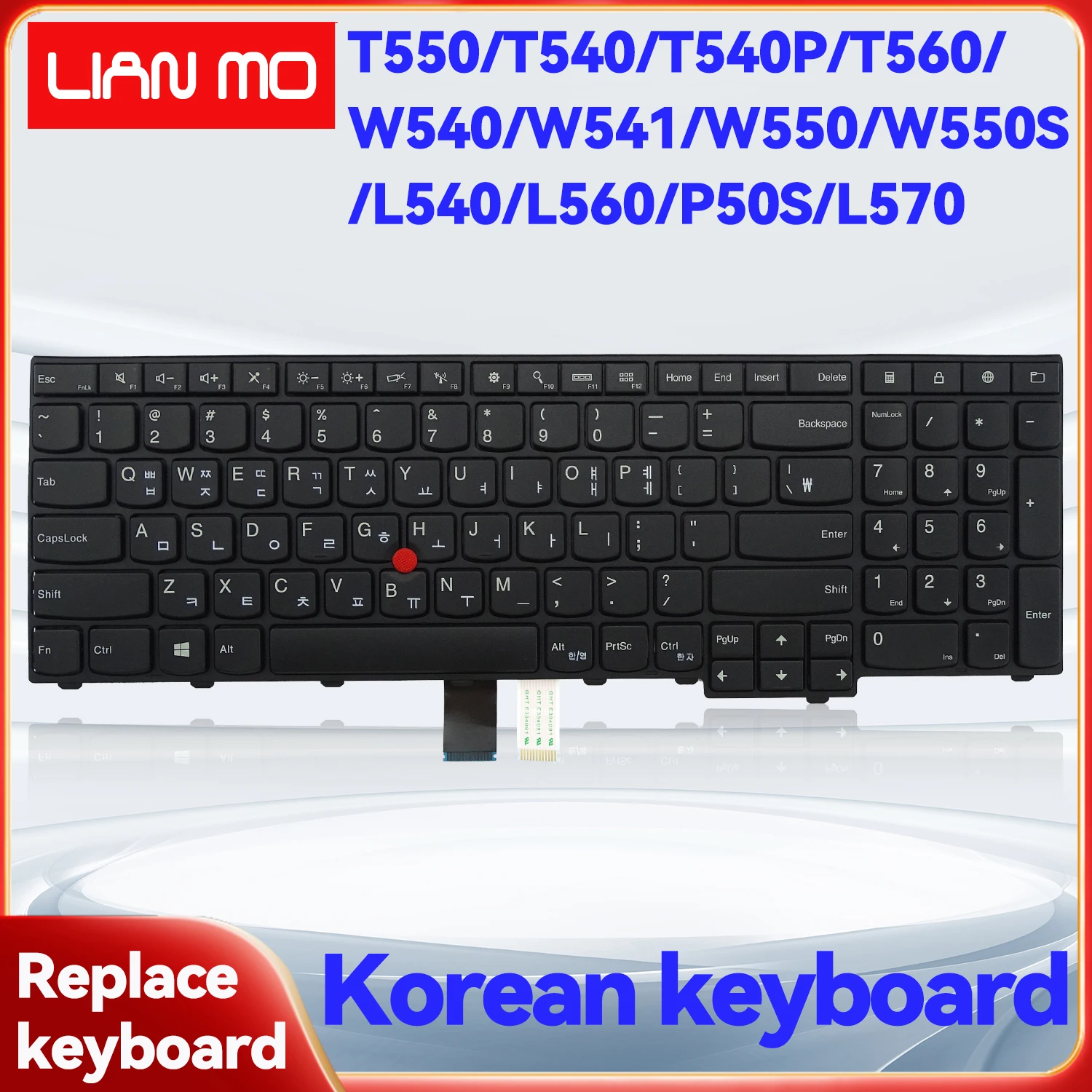 Korean layout suitable for Lenovo Thinkpad without backlight replacement keyboard T550/T540/T540P/T560/W540/W541/W550/W550S/L