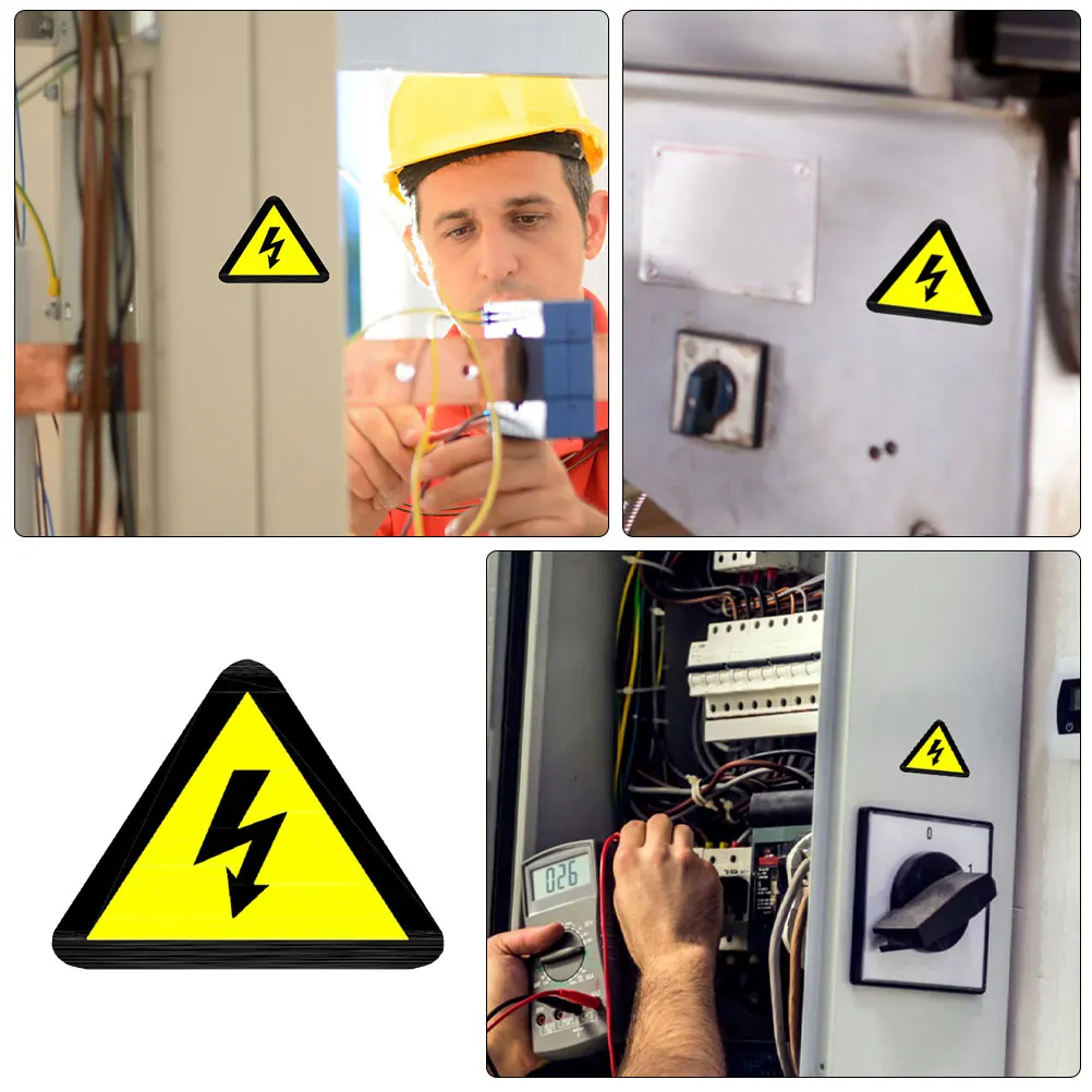 

Anti-electric Shock Sign Sticker Fence Light Indicator Electrical Panel Labels Caution Fene Wire Tag
