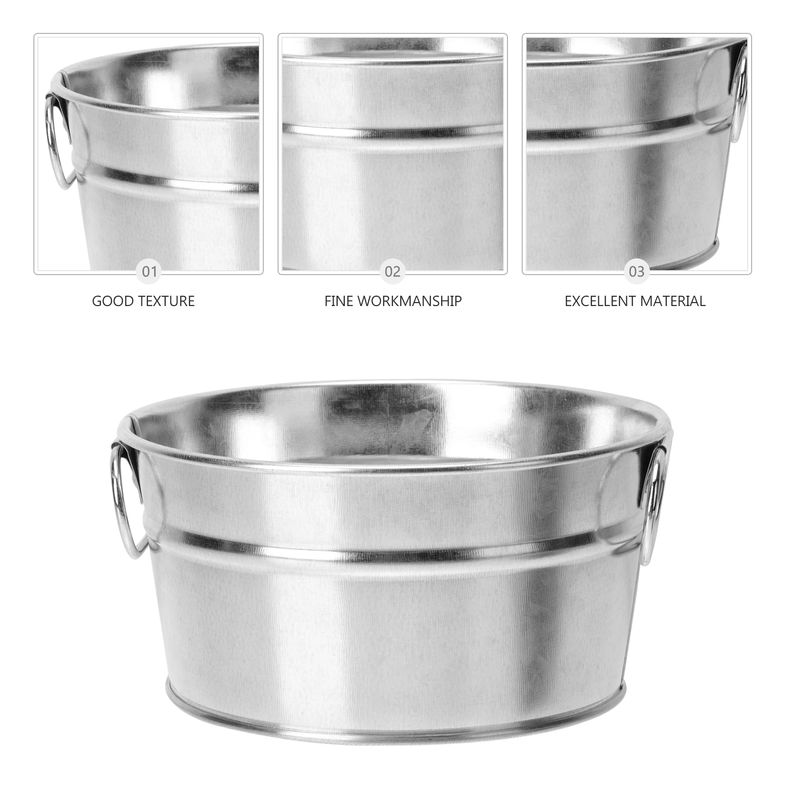 

1Pcs Chicken Bucket Stainless Steel Snack Food Storage Container Anti-Rust Restaurant Tableware Holder French Fries Ice