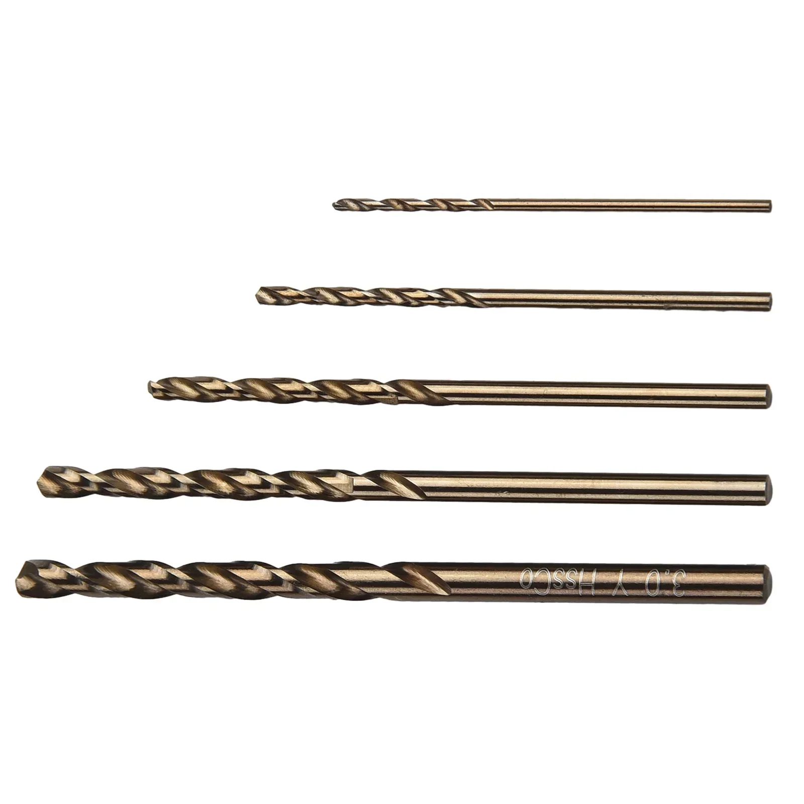5pcs HSS-Co M35 Cobalt Drill Bit Straight Shank Stainless Steel Auger Drill Bits  1mm 1.5mm 2mm 2.5mm 3mm For Power Tool Parts