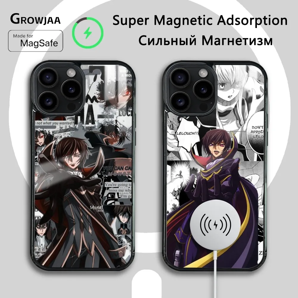 C-Code G-Geass Anime Cool Phone Case For IPhone 16 15 14 13 12 11 Pro Max Plus Mini Magsafe Mirror Wireless Magnetic Funda