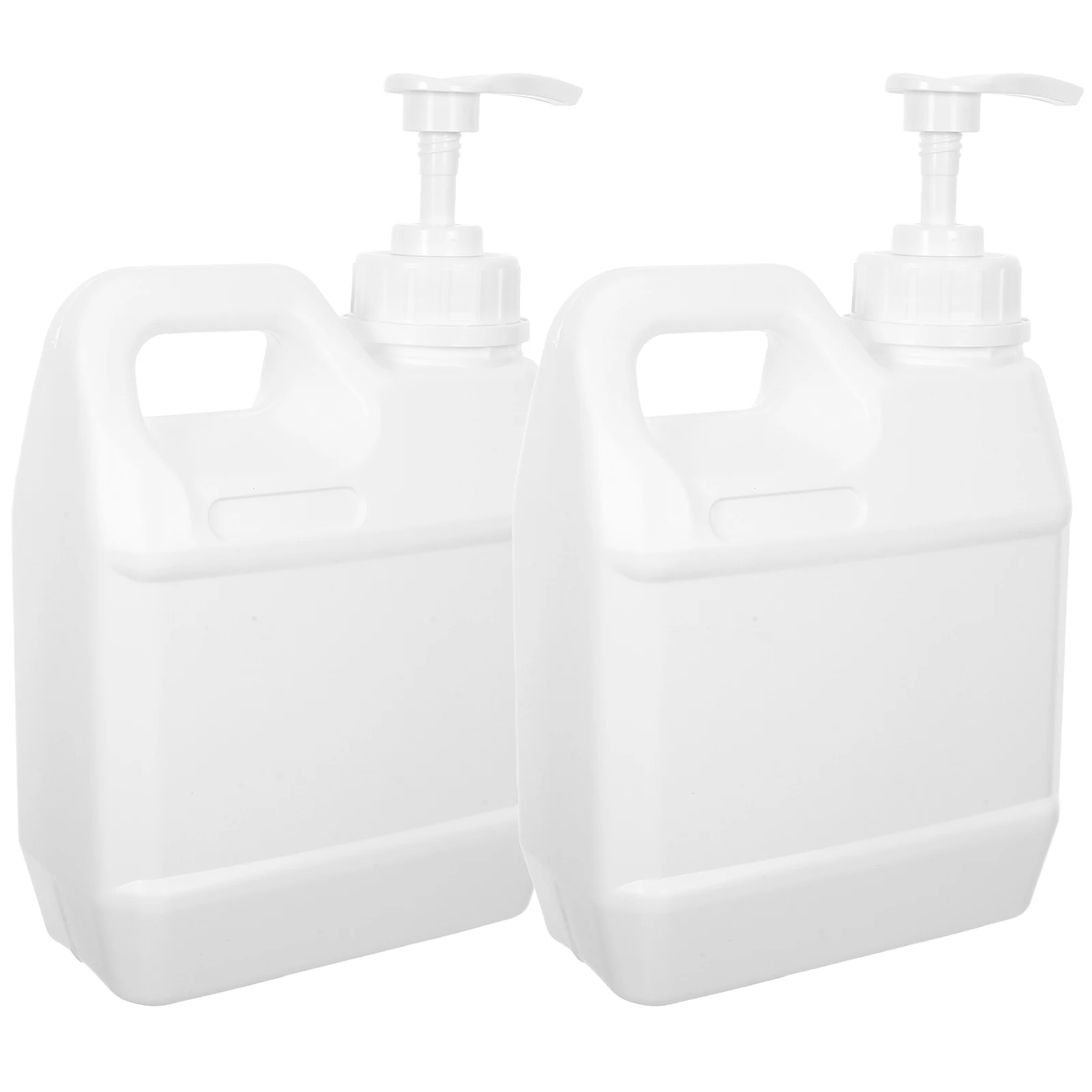 

2pcs 1L Press Pump Bottles Reusable Chemical Dispenser Leakproof Large Opening Eco-Friendly White Family Gift