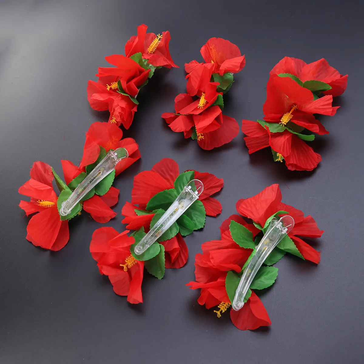 

6Pcs Flower Hair Clips Hawaiian Style Tropical Floral Barrettes for Beach Luau Wedding Party Prom Summer Daily Wear Bridal