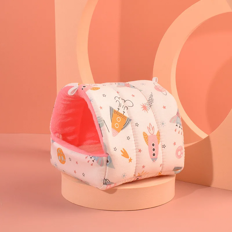 Nette Mini Käfig Kaninchen Eichhörnchen Winter Warme Baumwolle Matte Meerschweinchen Nest Hamster Haus Kleine Tier Schlafen Bett Haustier Hängen Käfig – Detail 8